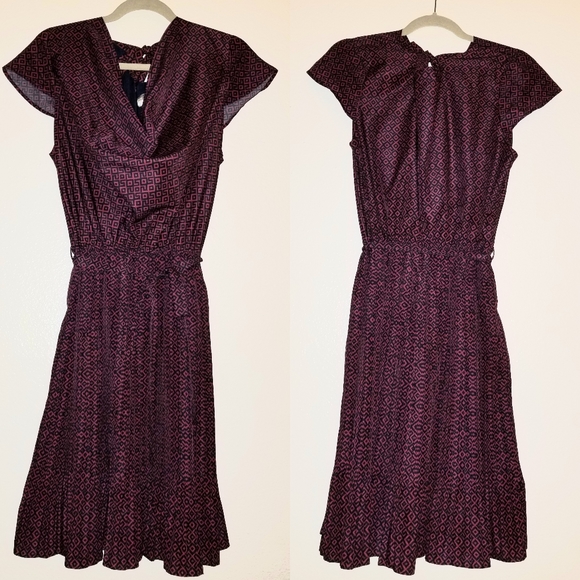 Like New! Yumi Geo Print Cowl Neck Dress - Picture 4 of 11